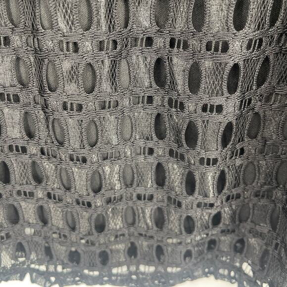 Shannon Ford NY Crochet Lace Womens Top Sz XL Boho Goth Witchy Whimsigoth Black - Picture 3 of 10